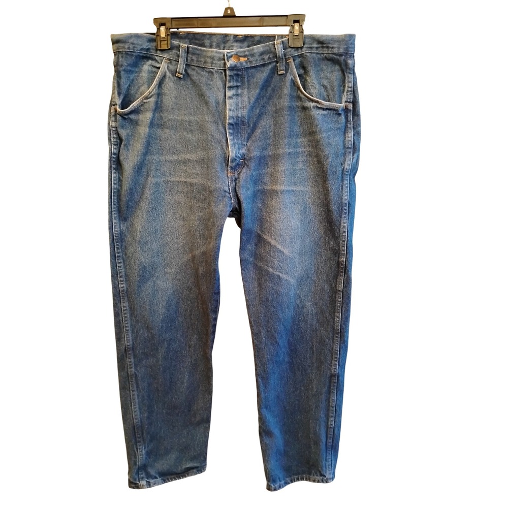 Rustler Mens Regular Fit Straight Leg Blue Jeans 40x30 87619PW Medium Wash Denim
